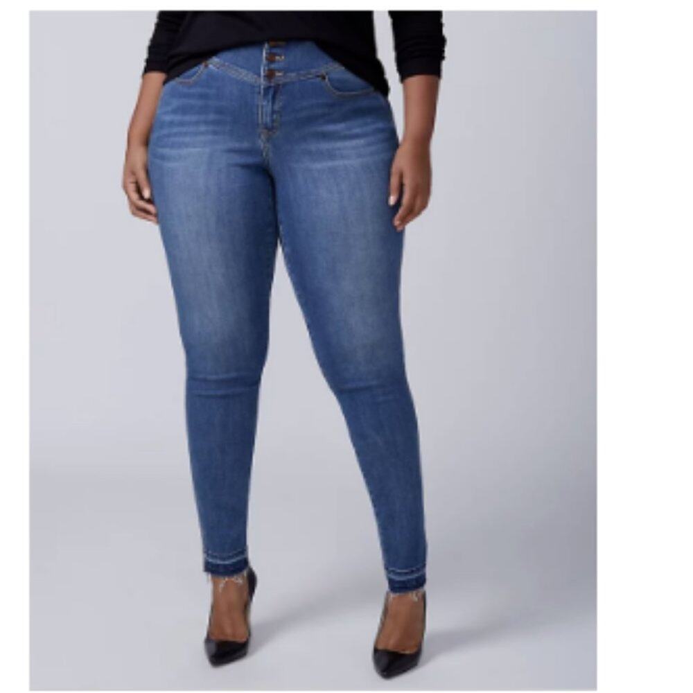 Lane Bryant High Rise Medium Wash Skinny Jeans Size 18 Style 1051722